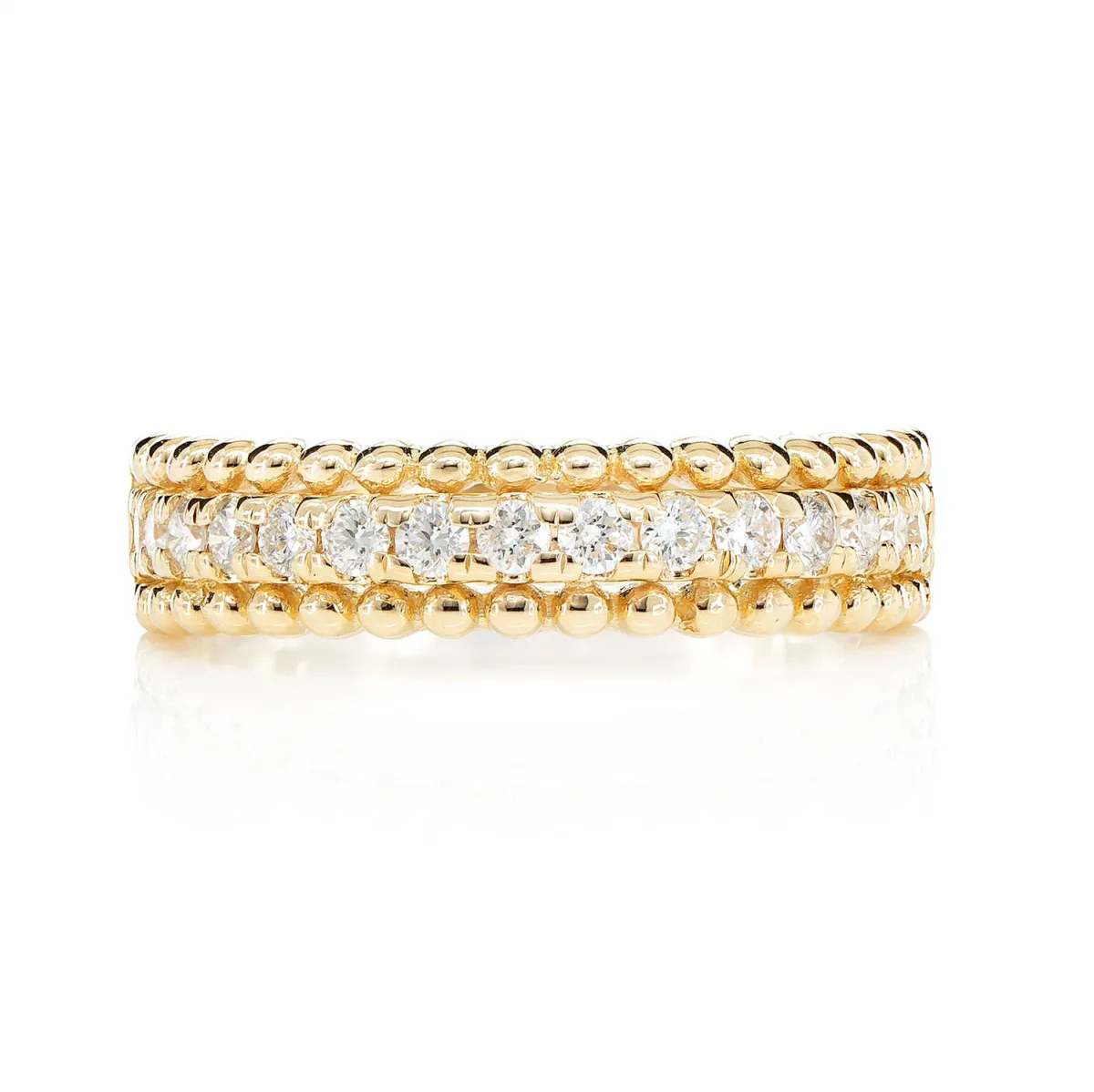 For Him Beaded Border Diamond Band in Rose Gold / Lab Grown Diamond – Ring