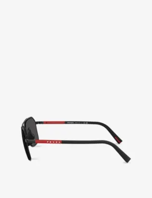 PRADA LINEA ROSSA PS B51S Pilot-Frame Metal Sunglasses detail 3