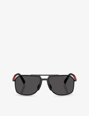 PRADA LINEA ROSSA PS B51S Pilot-Frame Metal Sunglasses