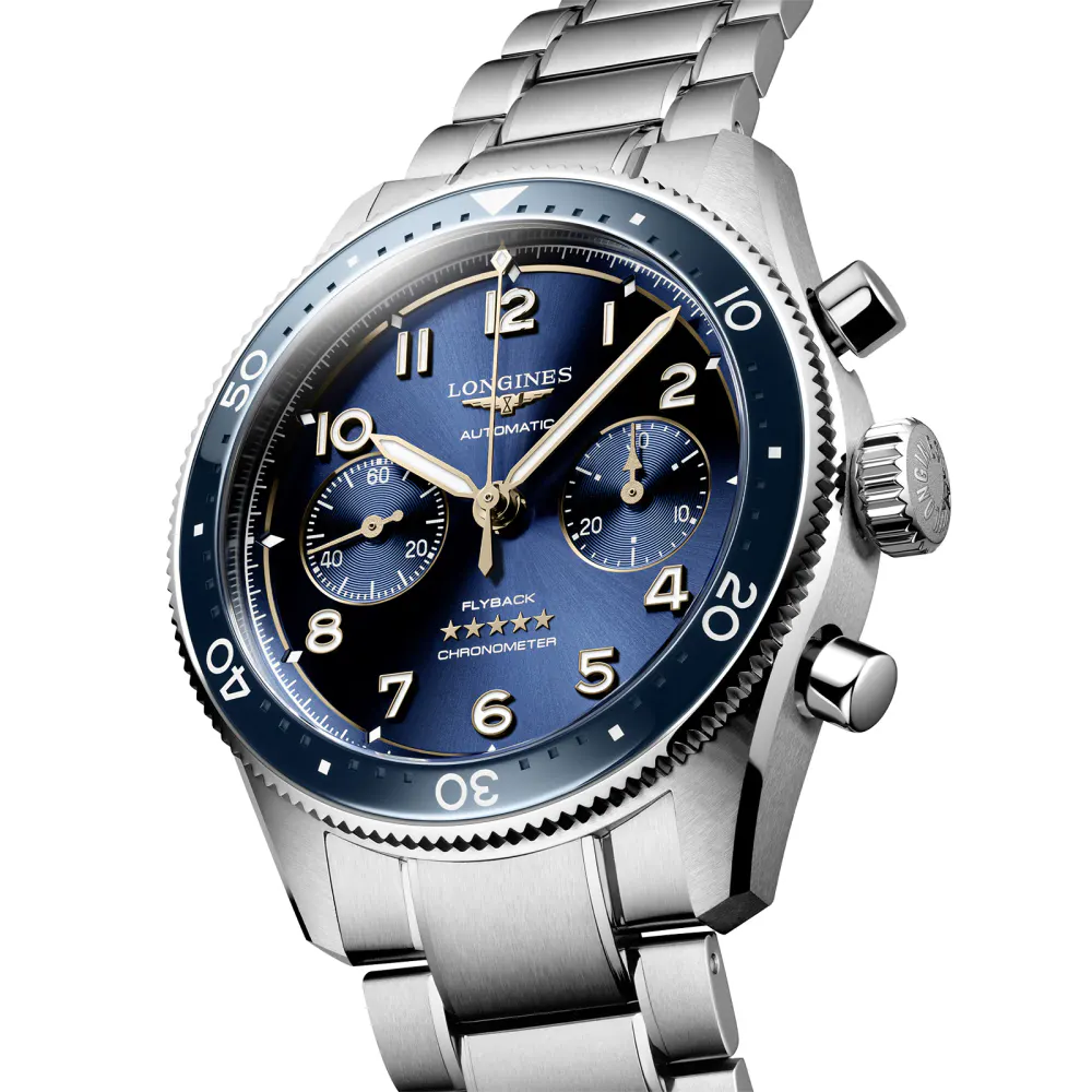 Longines Spirit Flyback 42mm Stainless Steel Blue Sunray Dial in Blue, additional product view 2
