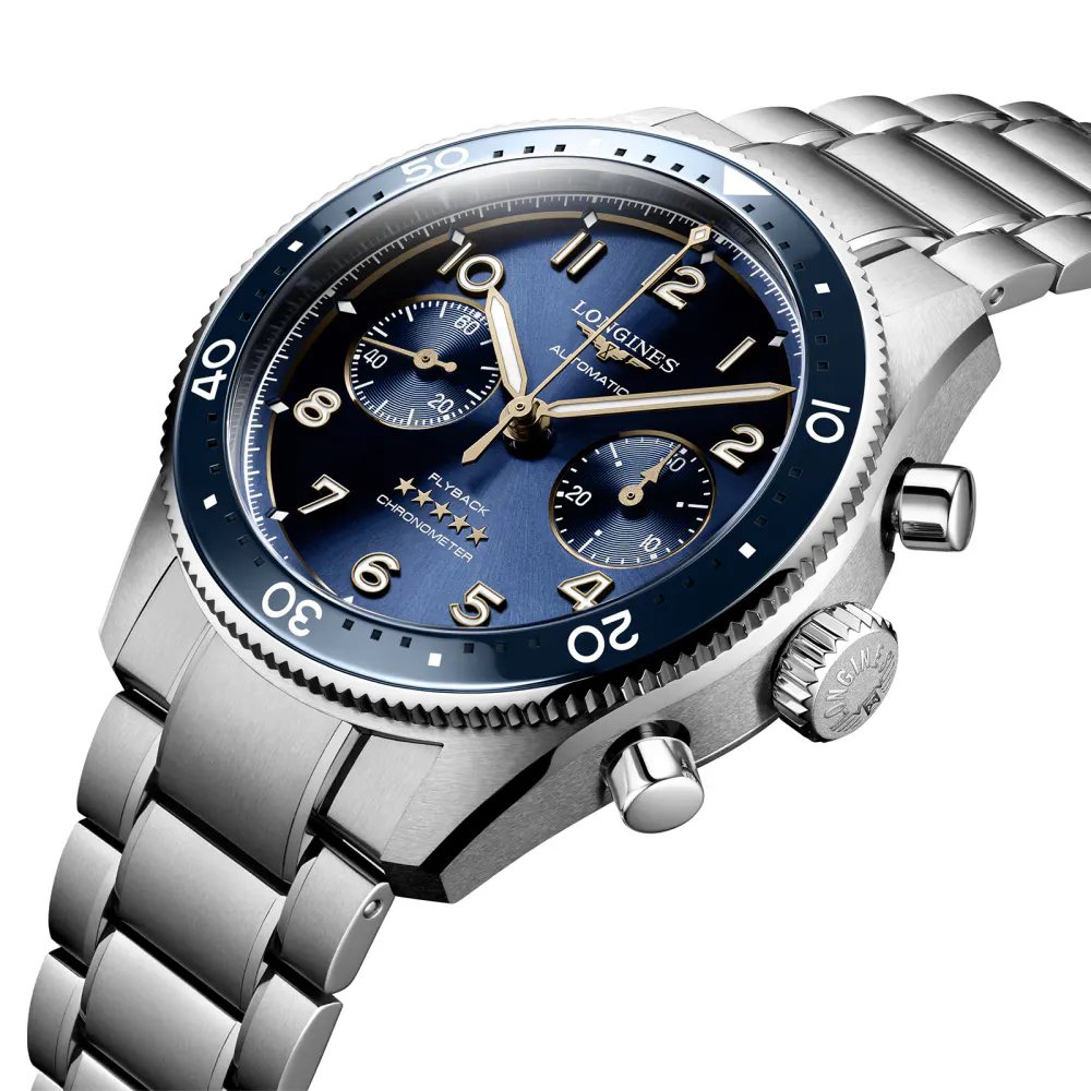 Longines Spirit Flyback 42mm Stainless Steel Blue Sunray Dial in Blue, additional product view 3