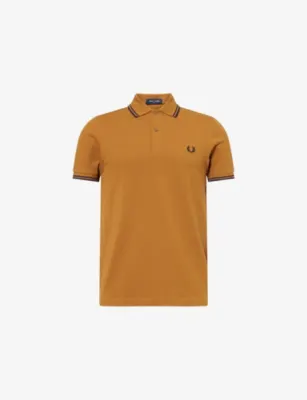 FRED PERRY Twin-Tipped Collared Cotton Polo Shirt in Drk Carml/nvy – Mens | Shirts | Casual Shirts | Long-sleeved