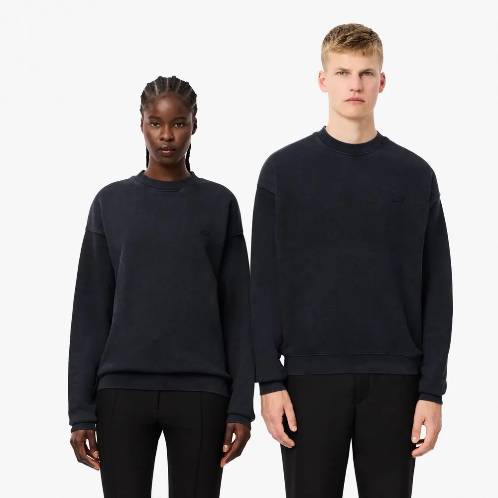 Lacoste Loose Fit Washed Effect Fleece Sweatshirt