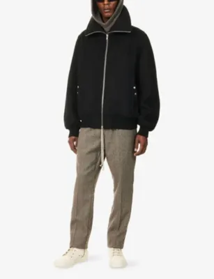 RICK OWENS Slim Long Drawstring Wool Trousers detail 2