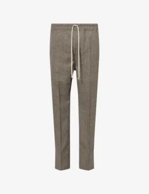 RICK OWENS Slim Long Drawstring Wool Trousers