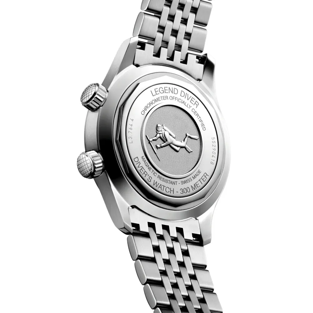 Longines Legend Diver 39mm Mens Watch Terracotta detail 2