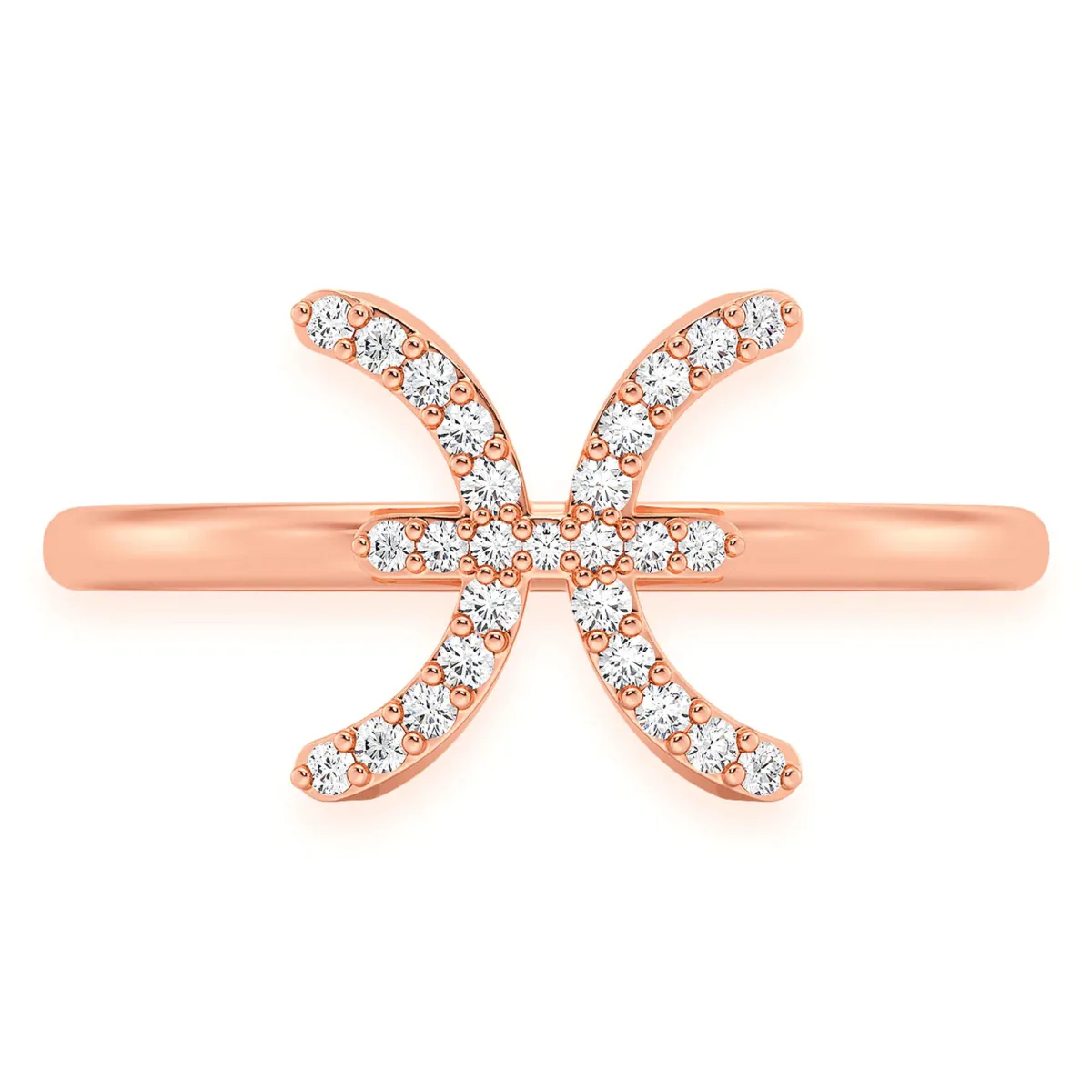 For Him Zodiac Diamond Ring in Pisces / Rose Gold / Natural Diamond – Ring
