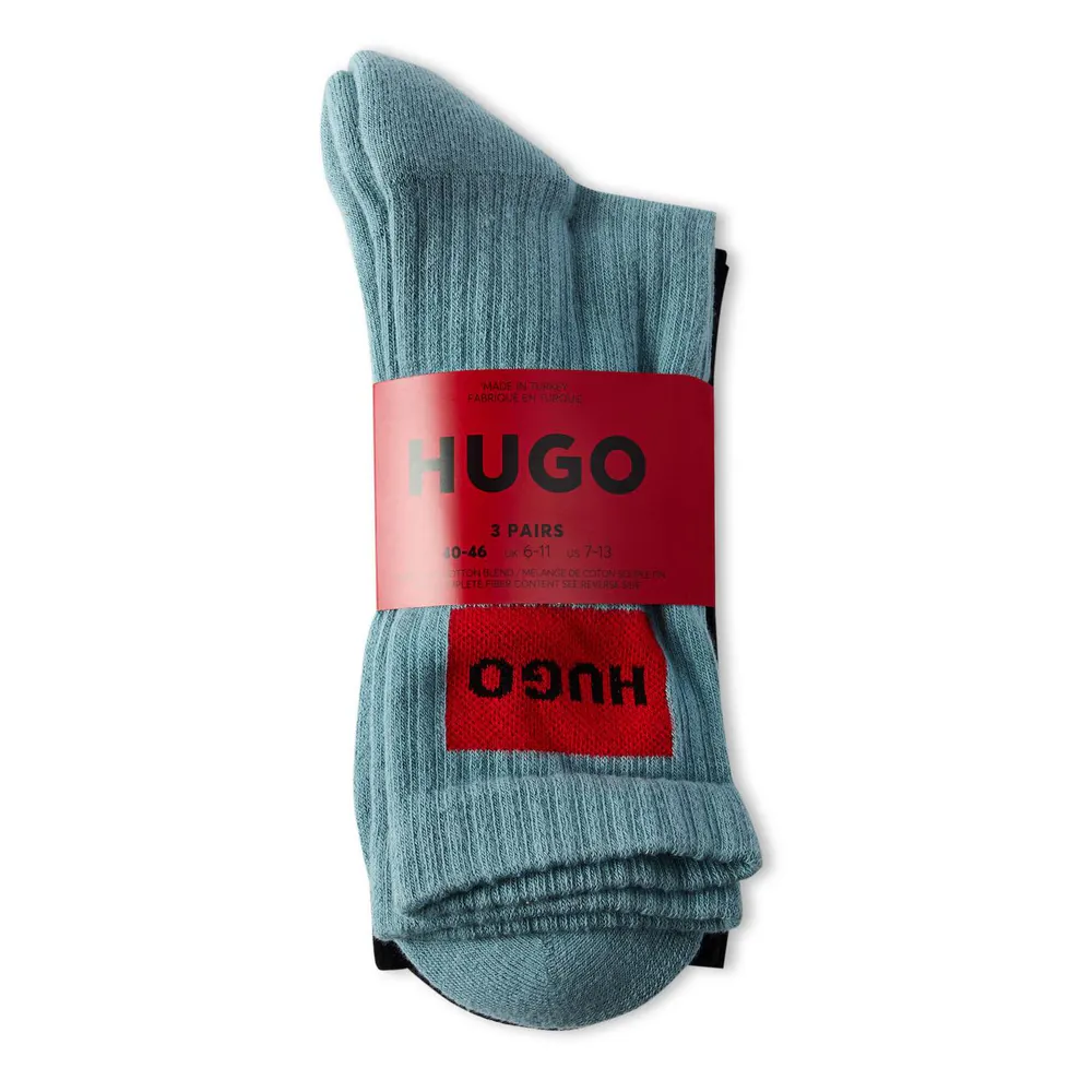 Hugo Mens HUGO Bodywear 3 Pack Rib Patch Socks
