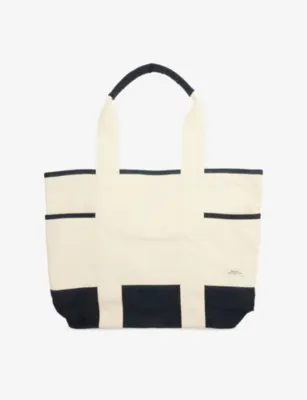 PERCIVAL Contrast-Panel Woven Tote Bag