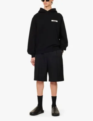 JACQUEMUS Logo-embroidered cotton-jersey hoody detail 2