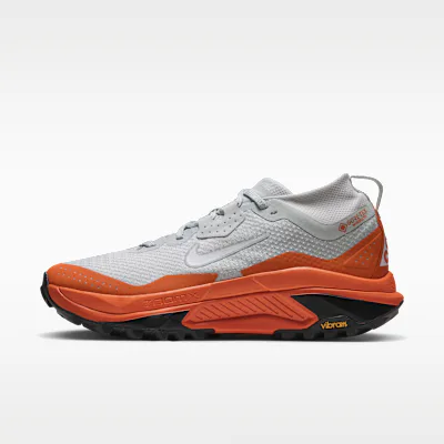 Nike ACG Zegama Trail GORE-TEX Men's Waterproof Trail-Running Shoes - Light Silver/Safety Orange/Black/Summit White