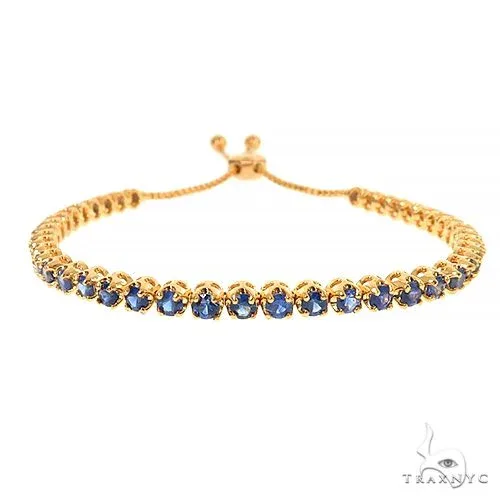 PIA - For Him GEMSTONES Ocean Blue Adjustable Sapphire Tennis Bracelet 67403 in Rose – Bracelet