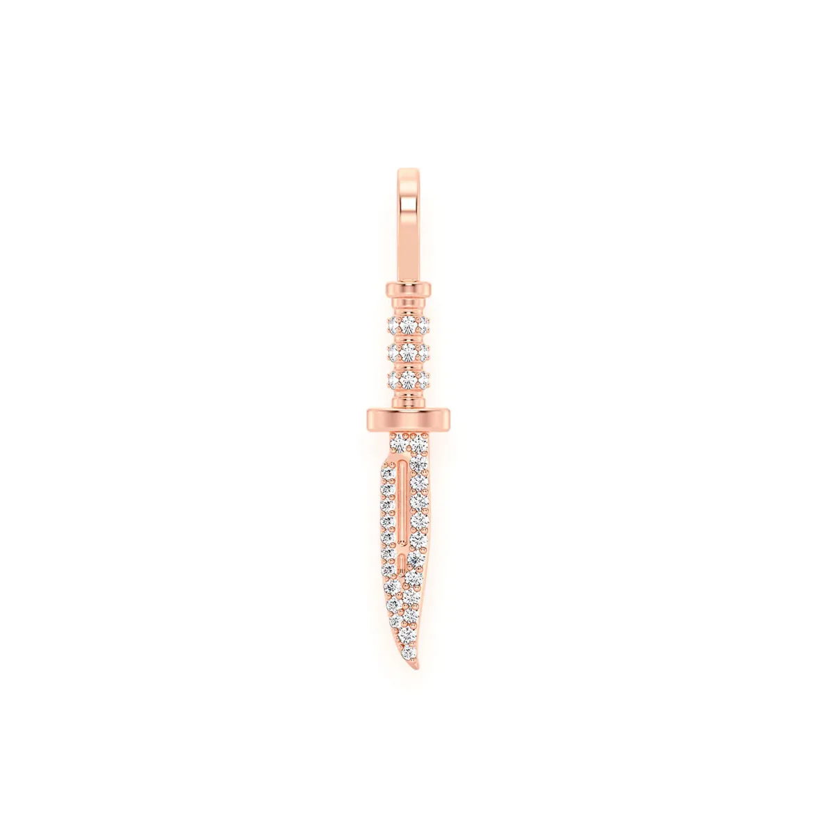 For Him Combat Knife Diamond Pendant
