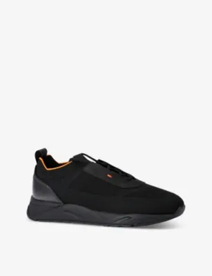 SANTONI Low-top knit-fabric trainers - EUR 45 / 11 UK MEN in BLACK, additional product view 3