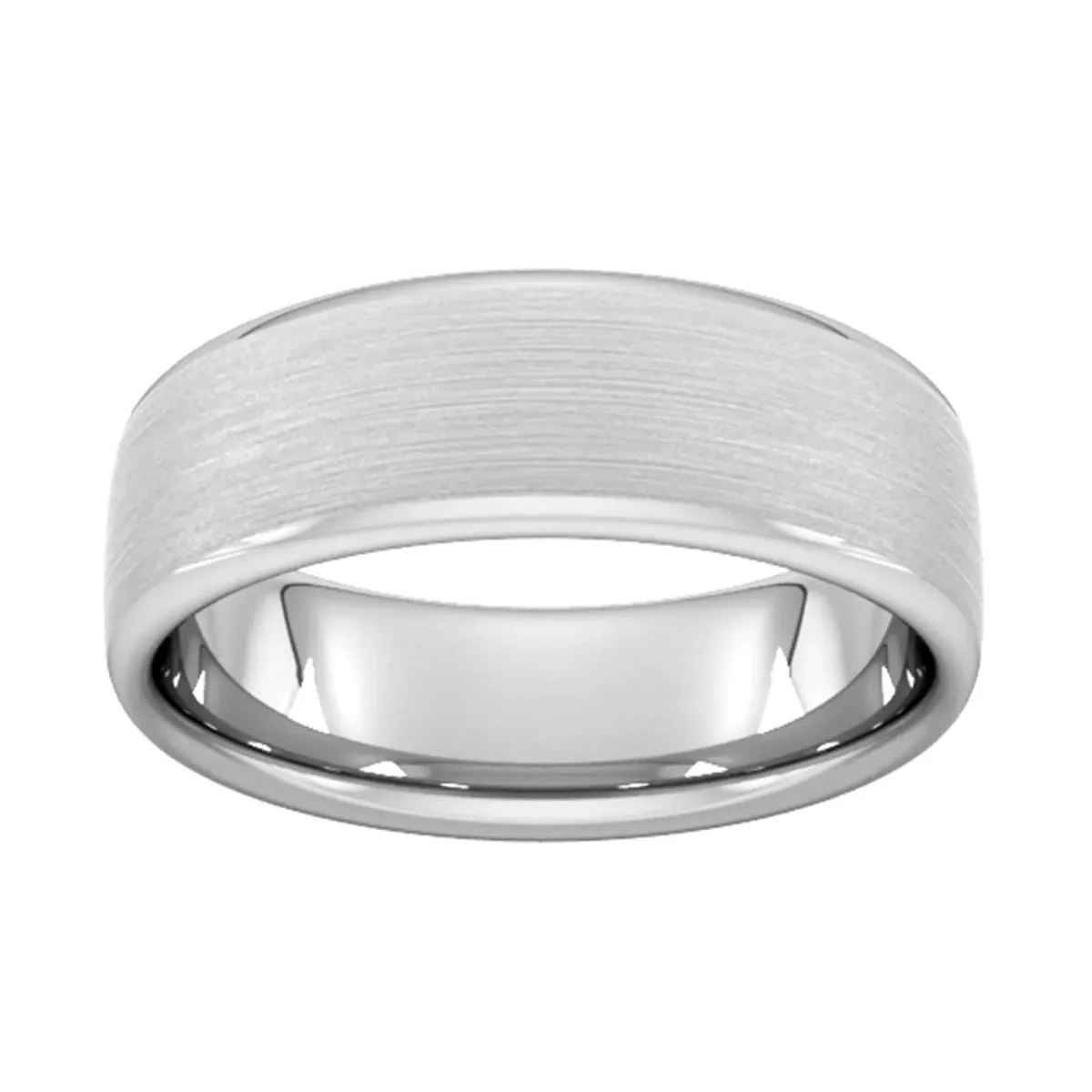 For Him 7mm Flat Court Heavy Matt Finished Wedding Ring In 18 Carat Yellow Gold