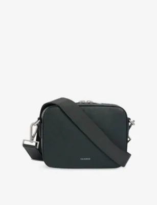 SANDRO Logo Reconstituted Leather Crossbody Bag - Noir / Gris - 1 Size detail 3