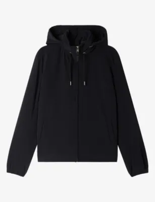 SANDRO Hooded Zip-Up Shell Jacket - MIDNIGHT BLUE