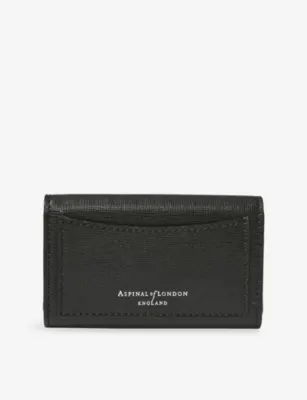 ASPINAL OF LONDON Branded Leather Business Card Holder detail 2