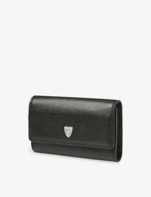 ASPINAL OF LONDON Branded Leather Business Card Holder detail 3