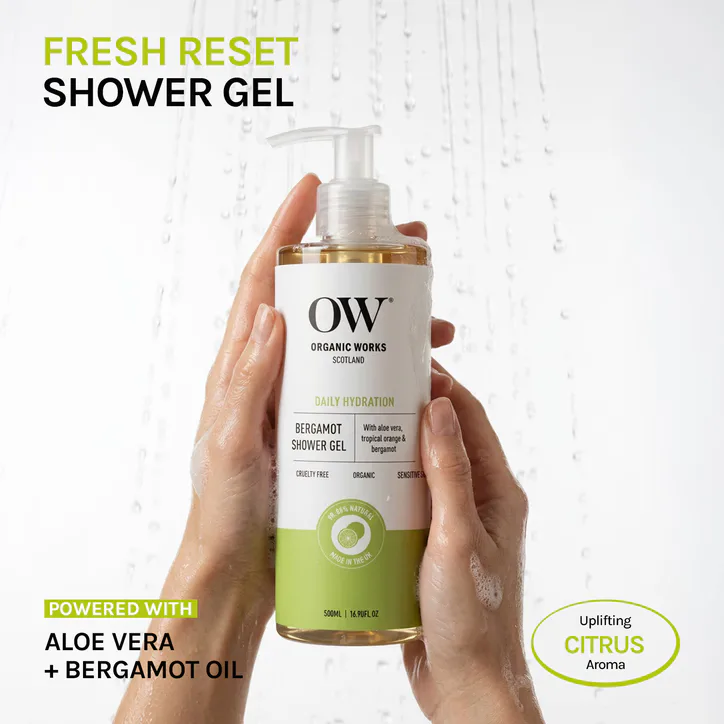 Organic Works Bergamot Shower Gel 500ml, additional product view 3