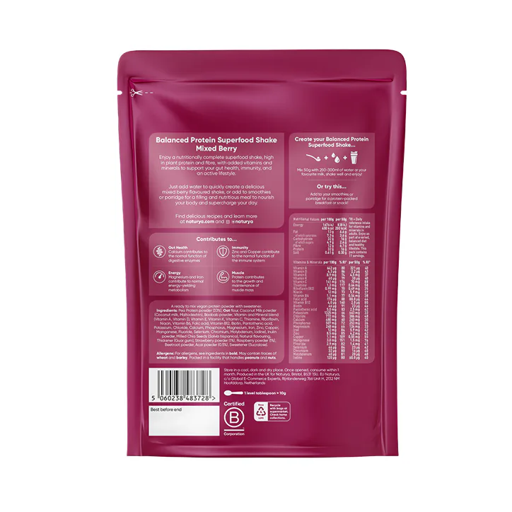 Naturya Balanced Protein Superfood Shake Mixed Berry 550g detail 2