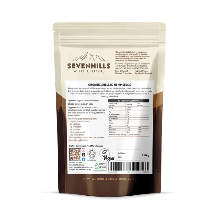 Sevenhills Wholefoods Organic Shelled Hemp Seeds 500g, additional product view 2