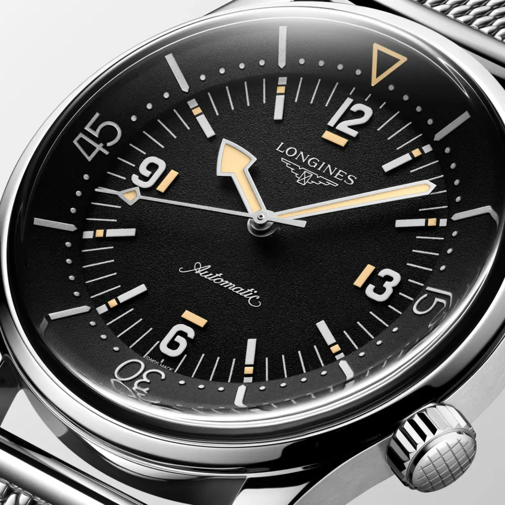 Longines Legend Diver 59 42mm Mens Watch Black detail 2