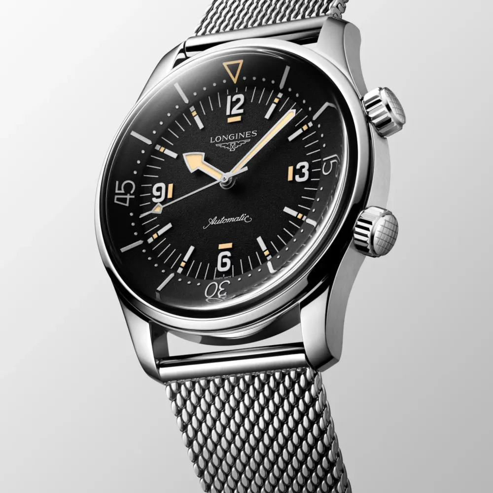 Longines Legend Diver 59 42mm Mens Watch Black detail 3