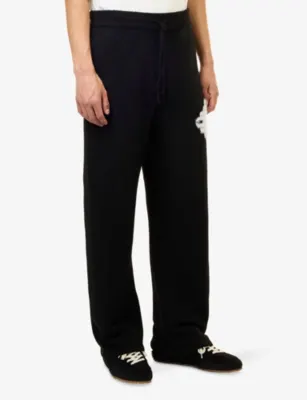 THE COUTURE CLUB Brand-Emblem Knitted Jogging Bottoms detail 3