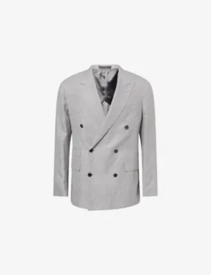 DUNHILL Check Cavendish Double-Breasted Linen-Blend Jacket - 46R