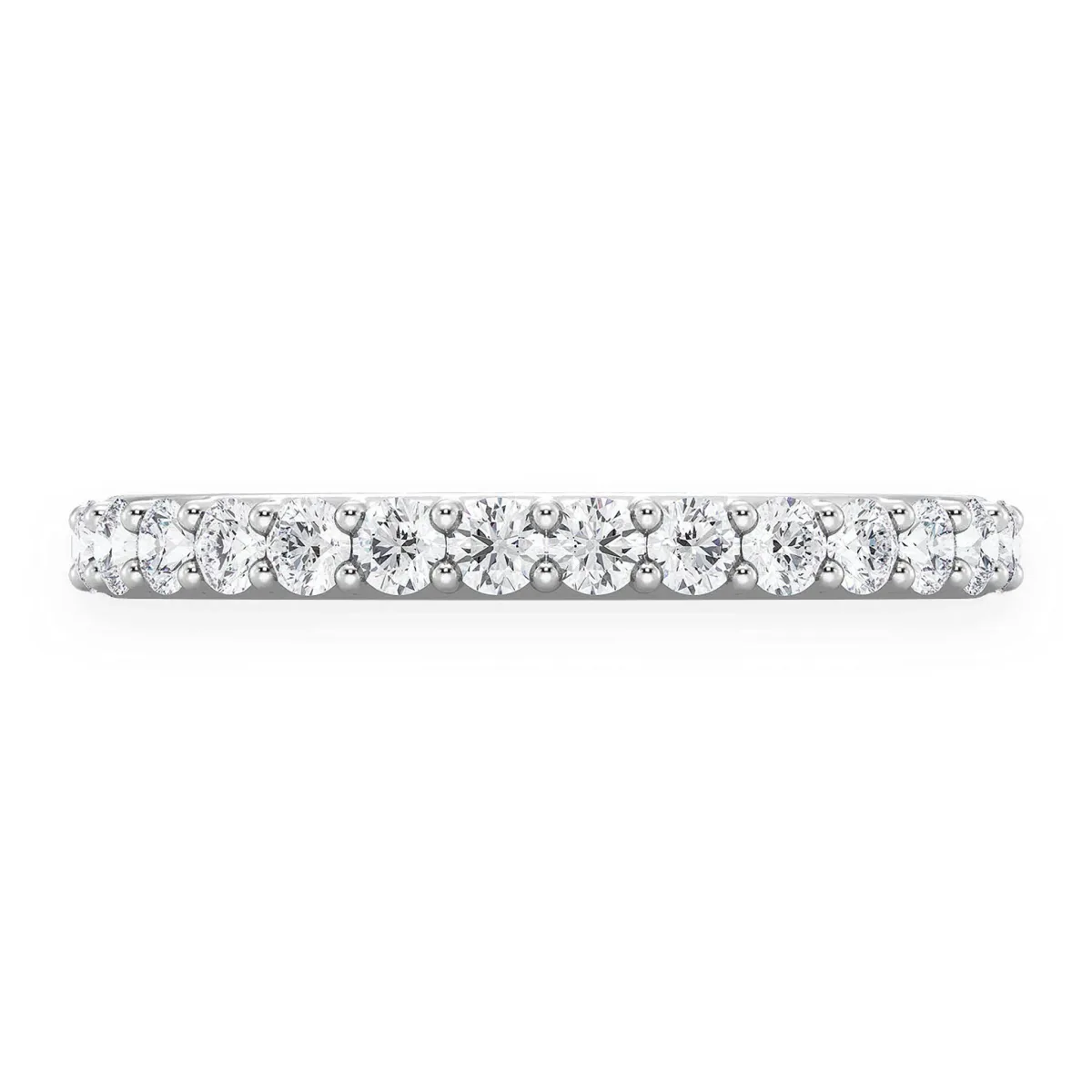For Him Single Row Band Ring in White Gold / Natural Diamond – Ring