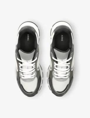 ARNE Circuit Mesh and Leather Low-Top Trainers - EUR 46 / 12 UK MEN in GREY MID, additional product view 2