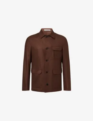 CORNELIANI Notch-Lapel Virgin-Wool and Cashmere-Blend Overshirt