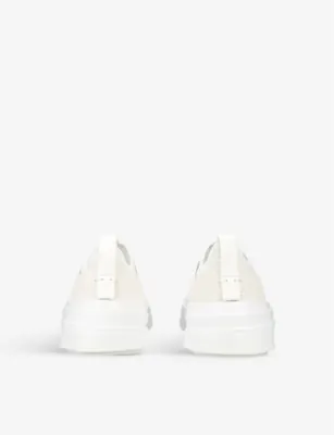ZEGNA Triple Stitch MRBAILEY carbonised-leather and suede low-top trainers - EUR 44 / 10 UK MEN in WHITE, additional product view 3