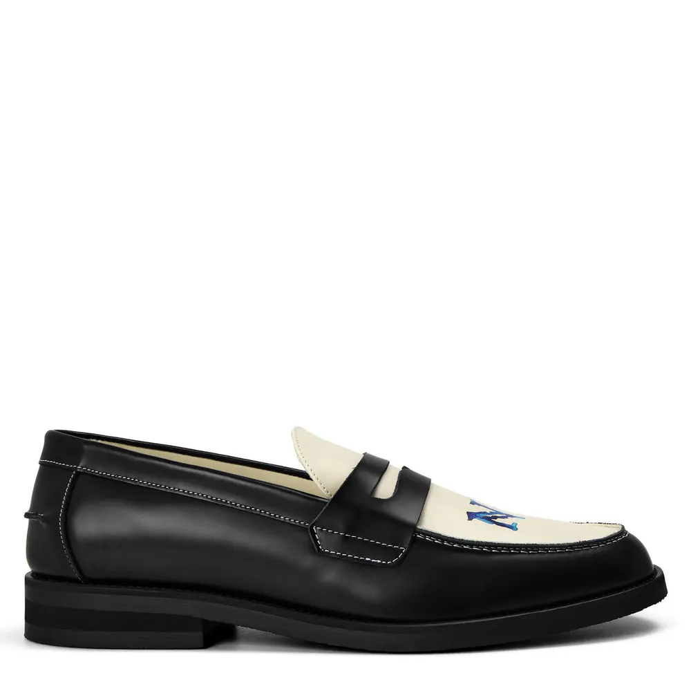 Duke and Dexter Men's NY Penny Loafers in Black/White – Footwear
