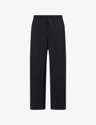 LOEWE Anagram-Embroidered Relaxed-Fit Wool Trousers
