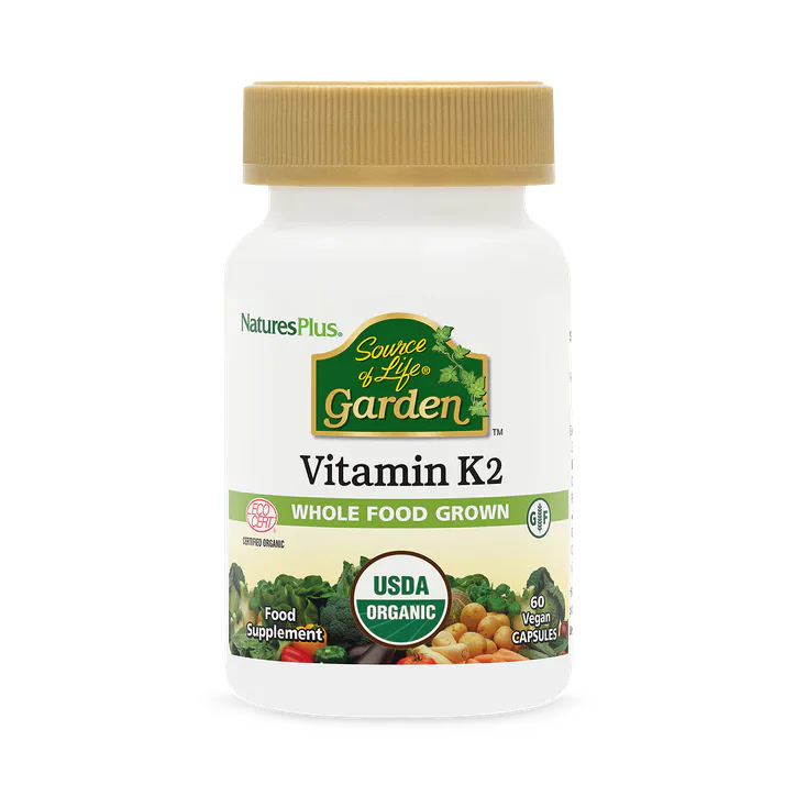 NaturesPlus Source of Life Garden Organic Vitamin K2 120 Mcg 60 Vegan Capsules
