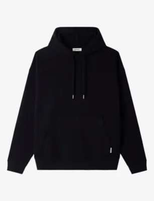 SANDRO Oversized Logo-Tag Cotton Hoody - TOBACCO BROWN