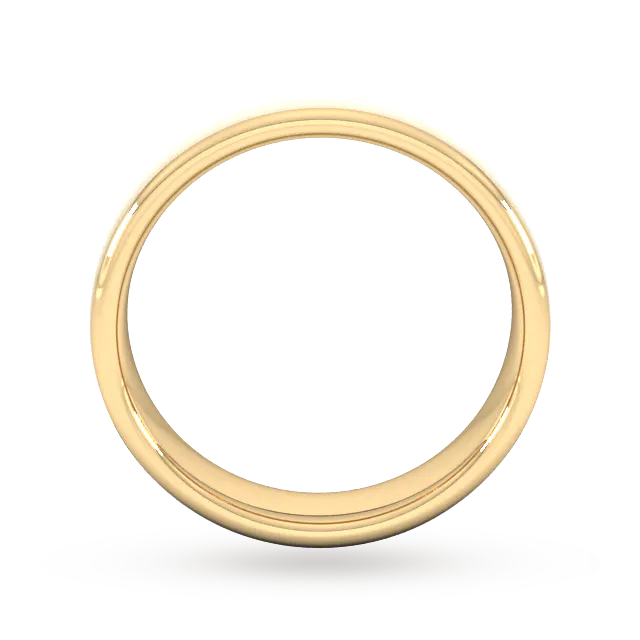 For Him 5mm Slight Court Extra Heavy Matt Finished Wedding Ring In 18 Carat Yellow Gold detail 3