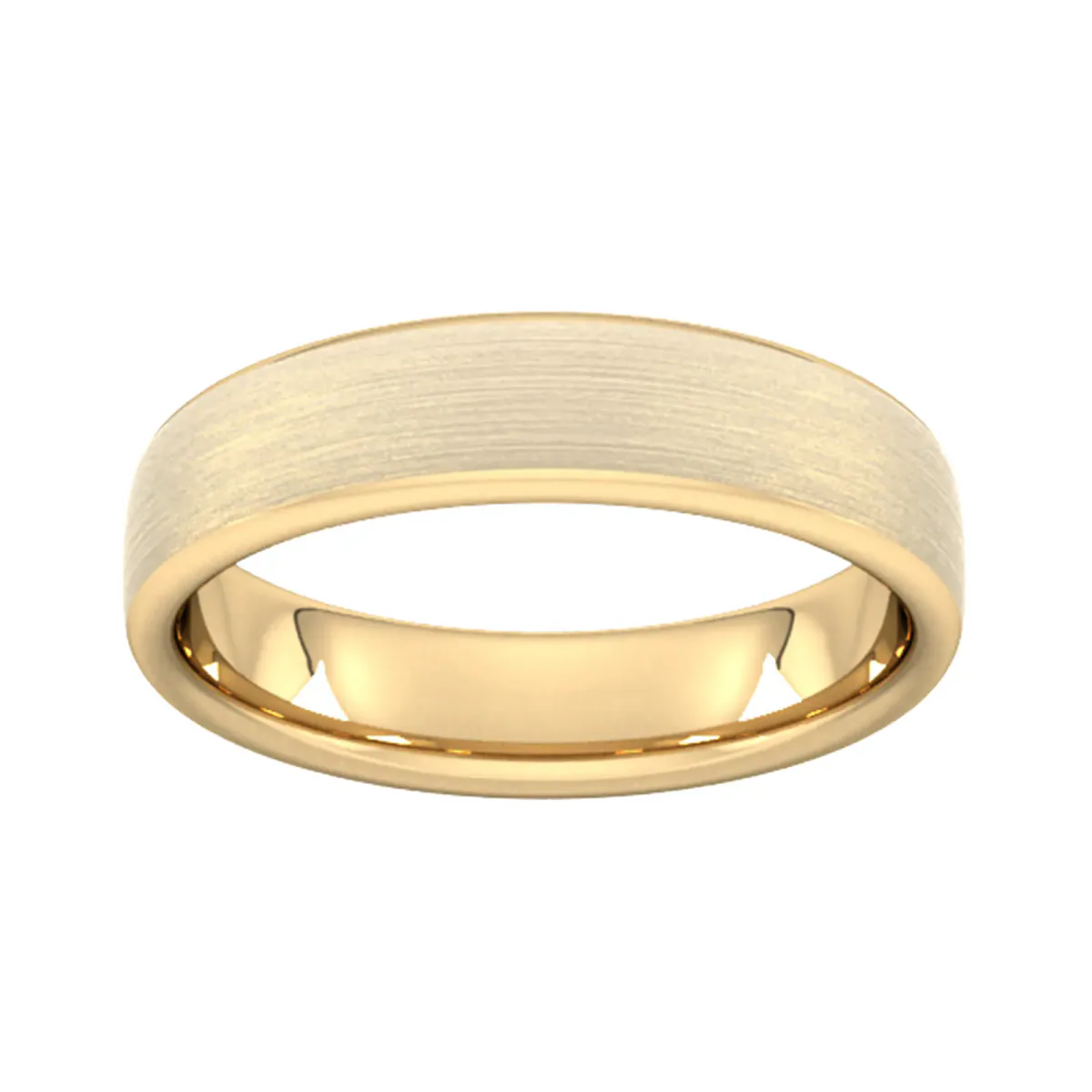 For Him 5mm Slight Court Extra Heavy Matt Finished Wedding Ring In 18 Carat Yellow Gold