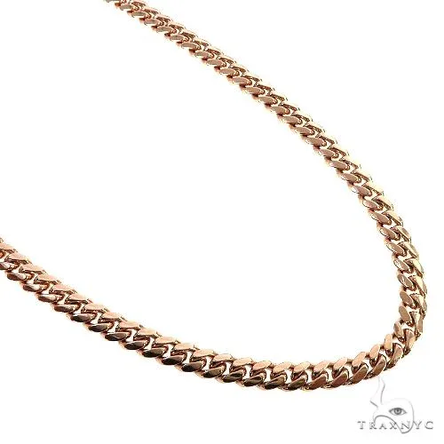 JALGAS - ROYAL CHAIN GROUP 14K Rose Gold Solid Miami Cuban Link Chain 24 Inches 6mm 67155 in Rose / 24 Inches – Chain