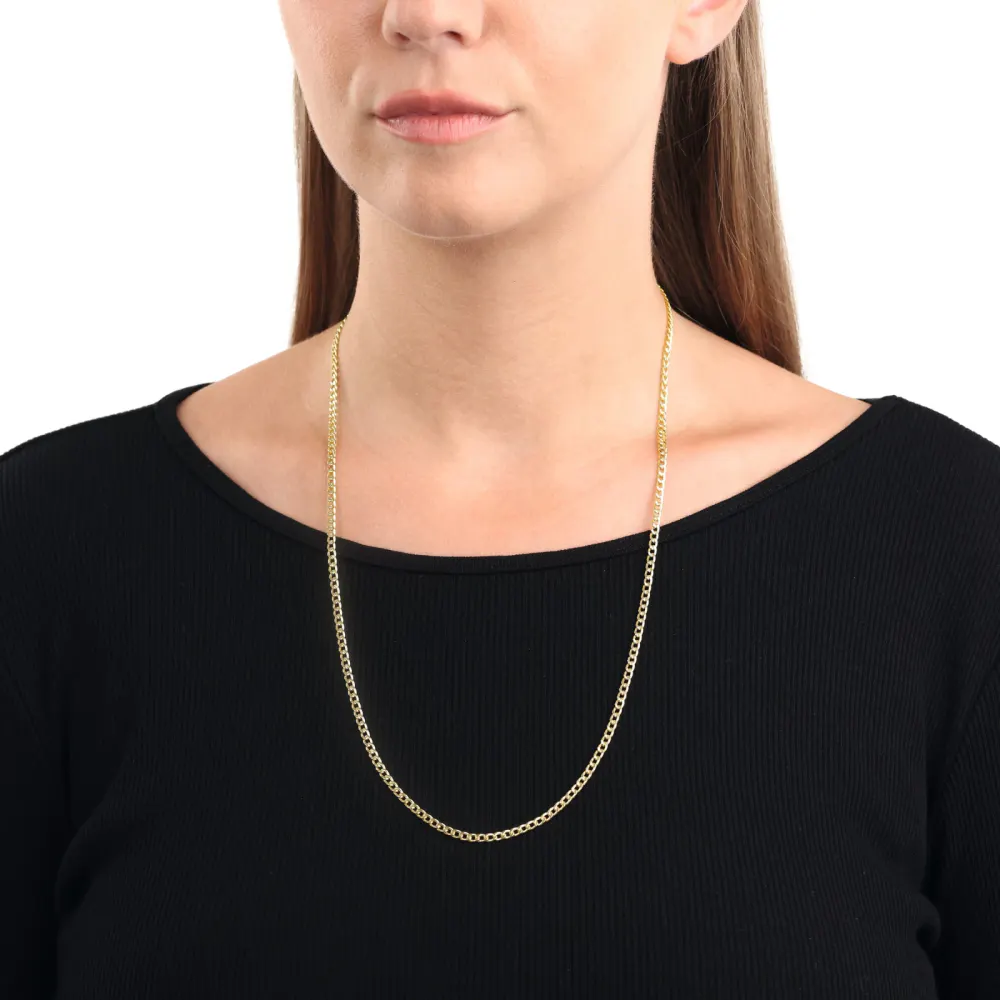 AMOR 9ct Yellow Gold Tank Chain Necklace detail 2