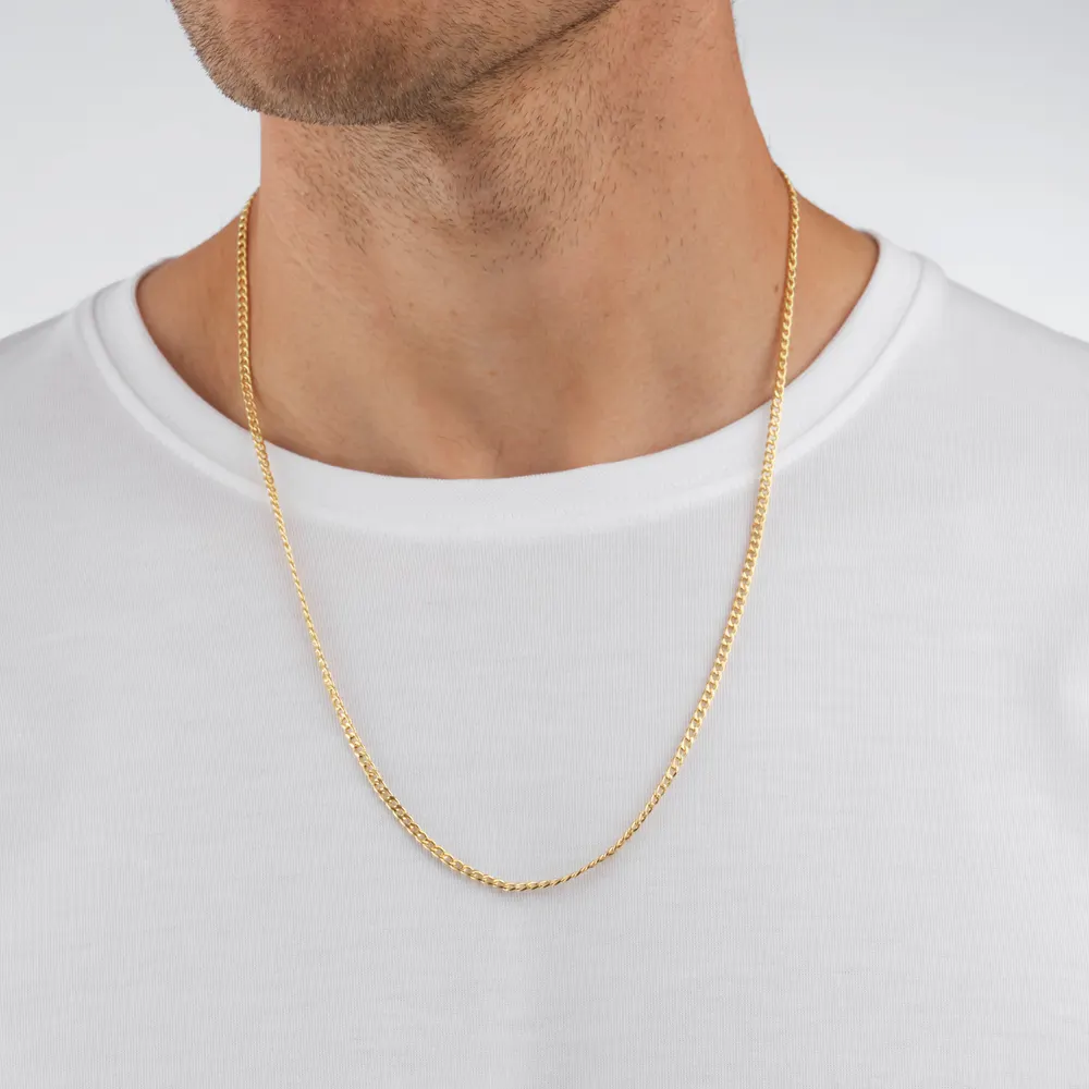 AMOR 9ct Yellow Gold Tank Chain Necklace detail 3