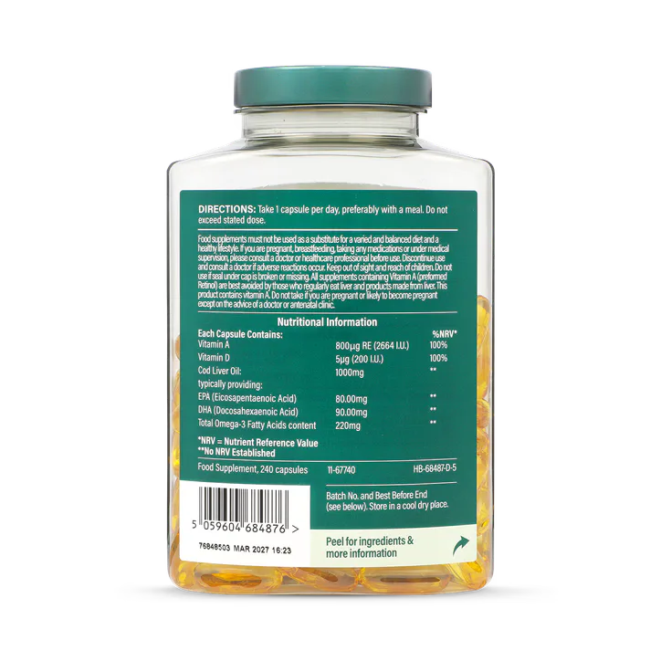 For Him Pure Cod Liver Oil 1000mg 240 Capsules detail 3