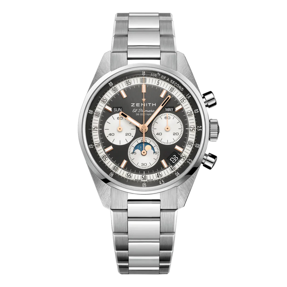 Zenith Chronomaster Original Steel 38mm Mens Watch Grey