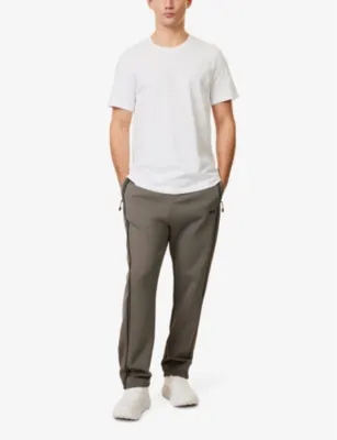 BOSS Athleisure straight-leg cotton-blend stretch-jersey jogging bottoms detail 2