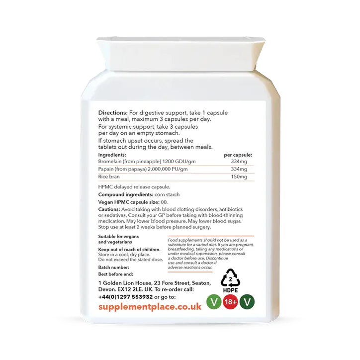 Supplement Place Bromelain & Papain Proteolytic Enzymes | 60 Capsules detail 2