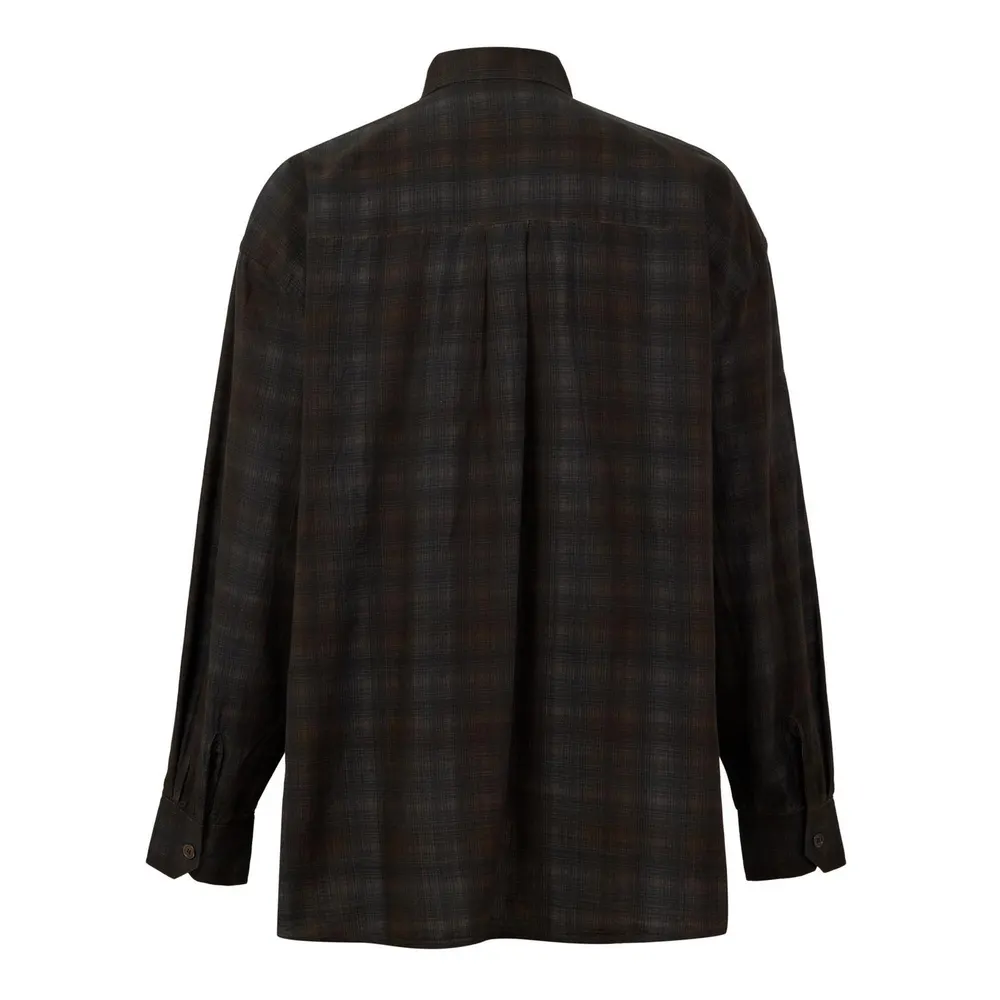 Our Legacy Our Borrowed Shirt Sn64 in Brown Check, additional product view 2