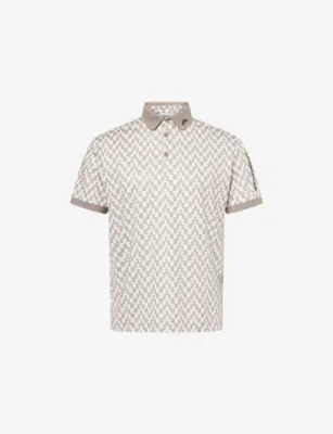J.LINDEBERG Tour Tech-Print Woven Polo Shirt