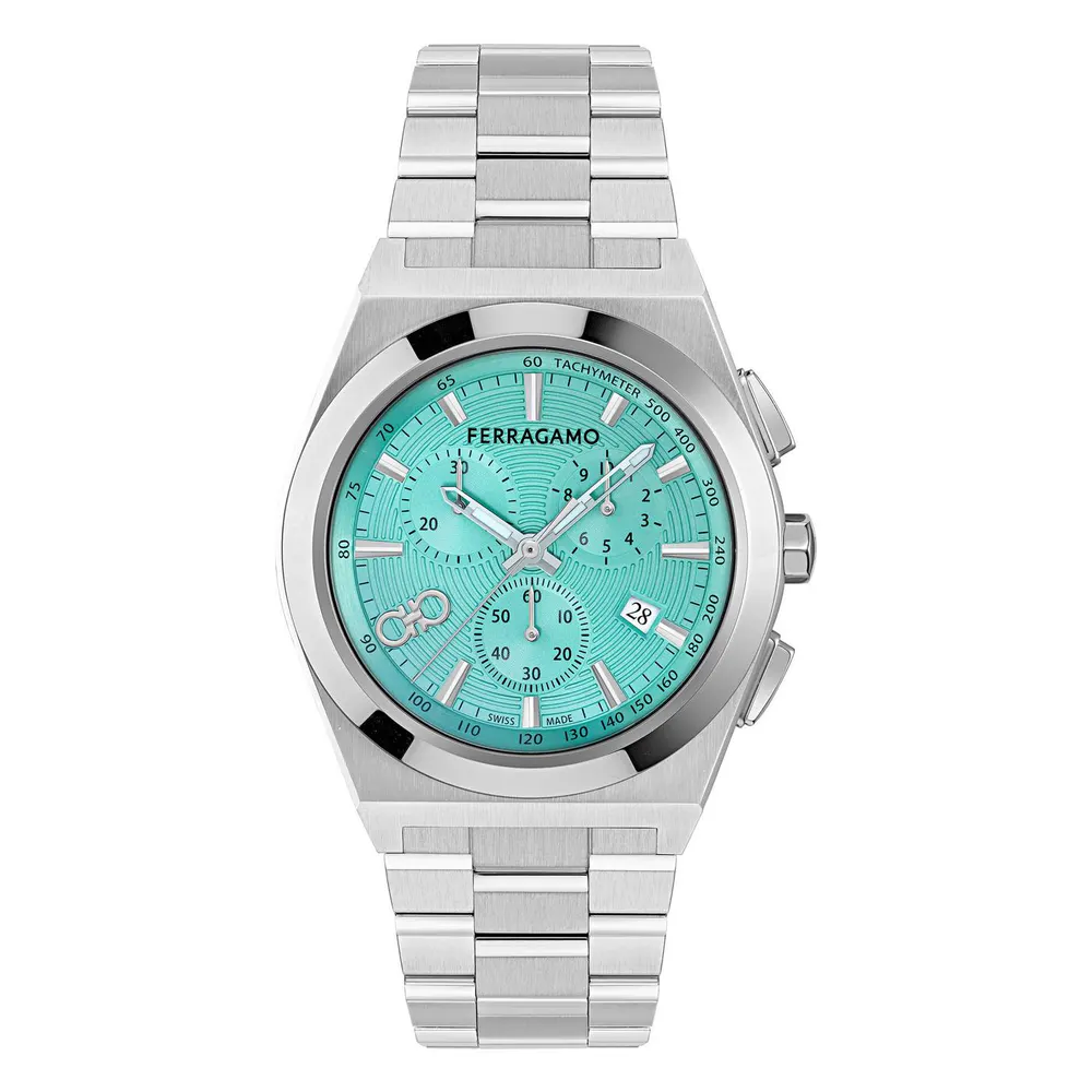 Ferragamo Men's Vega Quartz Analogue Watch in Blue/Silver – Accessories